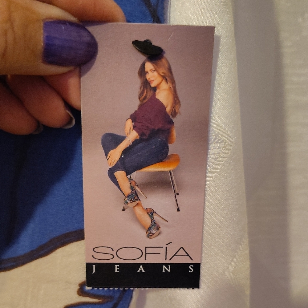 Sofia by Sofia Vergara Black and Blue Patterned Midi Dress - Picture 2 of 7